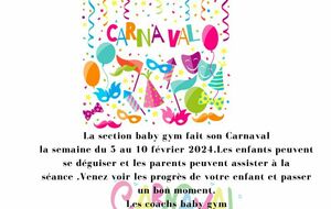 carnaval baby gym février 2024
